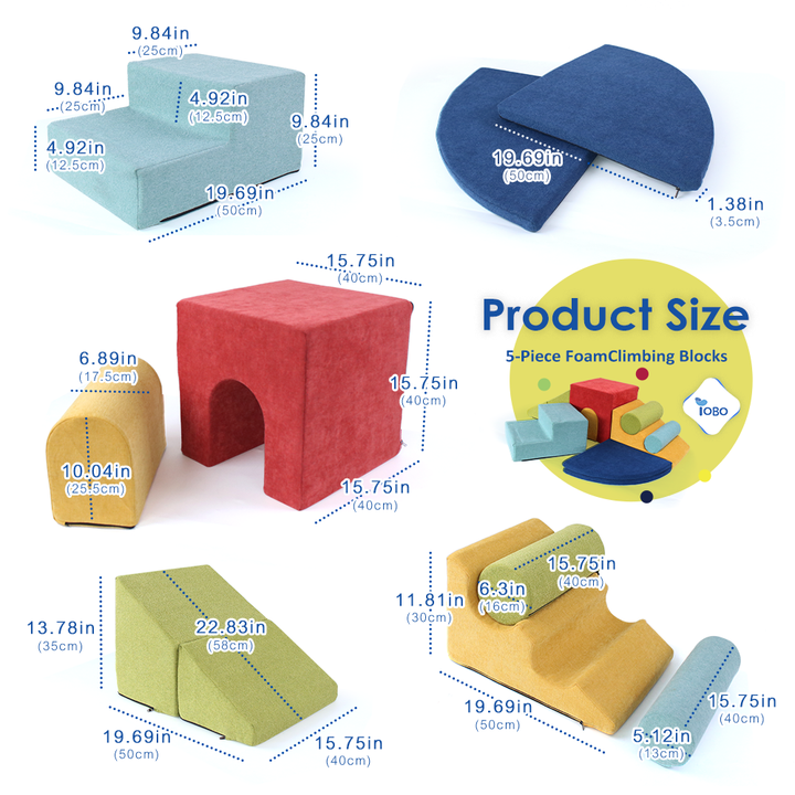 9-Piece Colorful Foam Climbing Blocks for Kids Toddler Crawing
