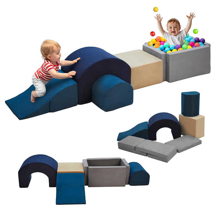 7-Piece Toddlers Kids Babies Soft Foam Climbing Blocks