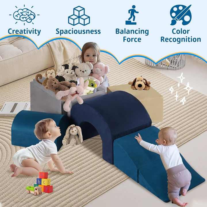 7-Piece Toddlers Kids Babies Soft Foam Climbing Blocks