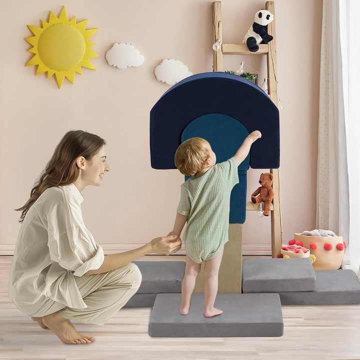 7-Piece Toddlers Kids Babies Soft Foam Climbing Blocks