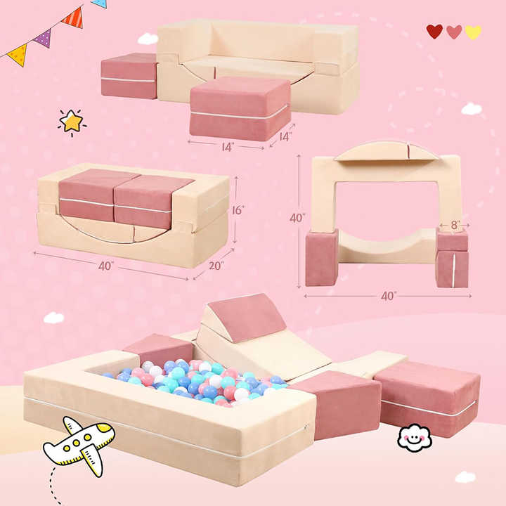 Kids Relaxing Recliner Couch  - Toddler Foam Playing Cubes
