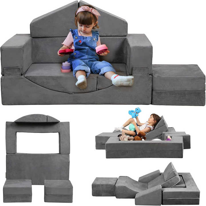Kids Relaxing Recliner Couch  - Toddler Foam Playing Cubes