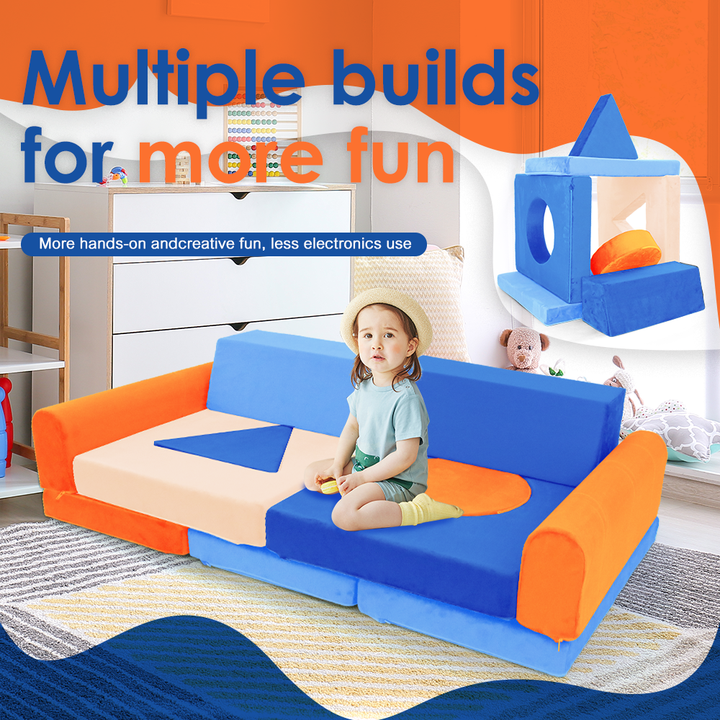 11pcs Creative Toddler Play Couch and Playroom Toys Cubes