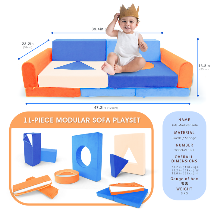 11pcs Creative Toddler Play Couch and Playroom Toys Cubes