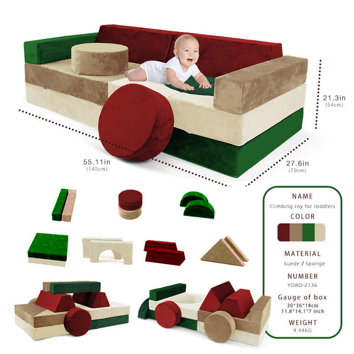 14pcs Kids Foam Play Blocks for Christmas Gifts