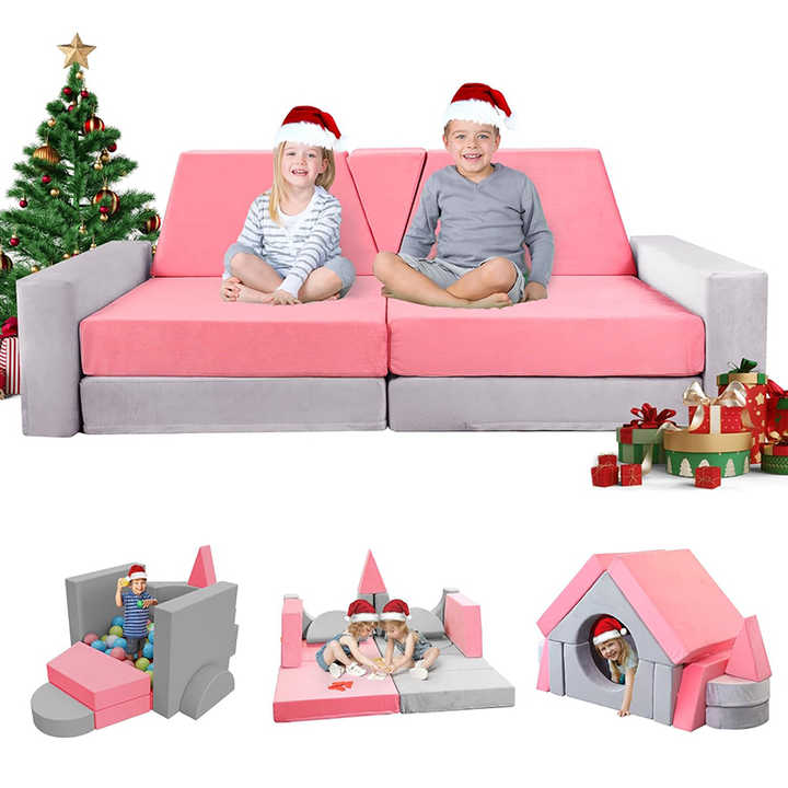 15pcs Kids  Playroom Modular Foam Building Kits and Couch