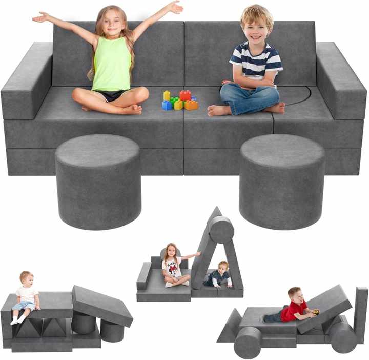 Compressiable Foam Kids Sofa and Creative DIY Playing Blocks