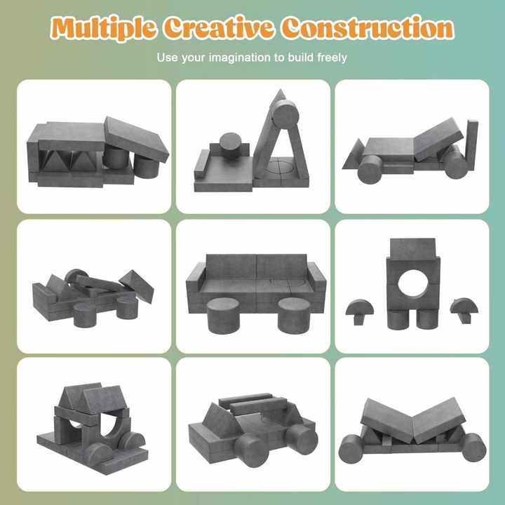 Compressiable Foam Kids Sofa and Creative DIY Playing Blocks