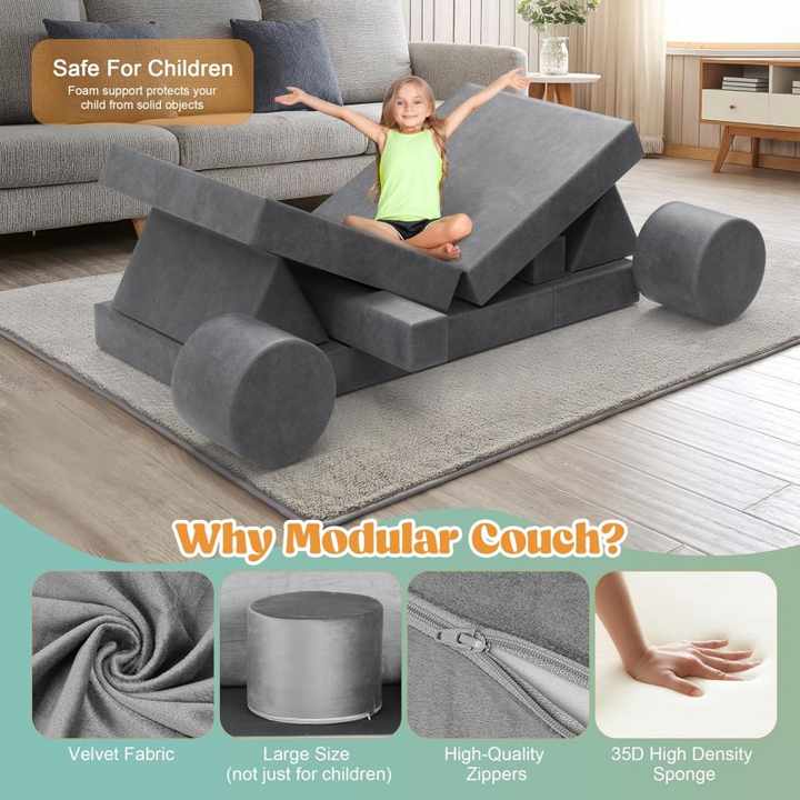 Compressiable Foam Kids Sofa and Creative DIY Playing Blocks