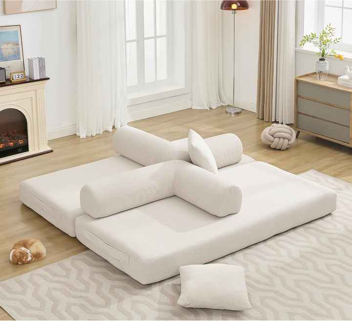 Compressed Corduroy Fabric Modular Sofa Set for Home Apartment Hotel Living Room