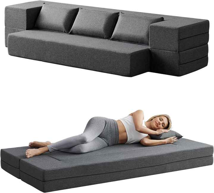 Custom Convertible Floor Sofa Bed & Futon Couch with High Density Compressed Foam