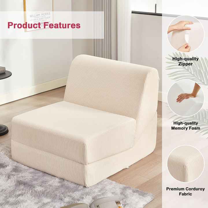 Convertible Folding Sofa Bed - Foam Futon Couch Sleeper