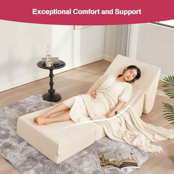 Convertible Folding Sofa Bed - Foam Futon Couch Sleeper