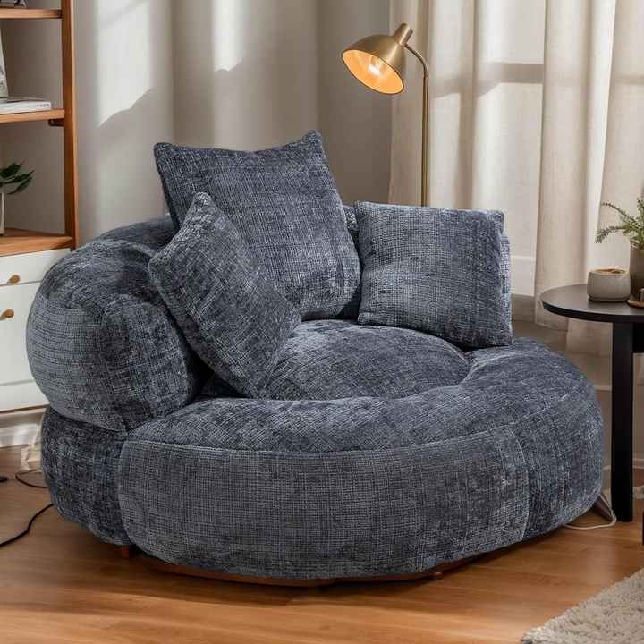 Living Room Chaise Lounges With Compression High-Density Foam Filled