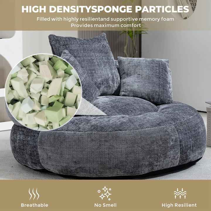 Living Room Chaise Lounges With Compression High-Density Foam Filled