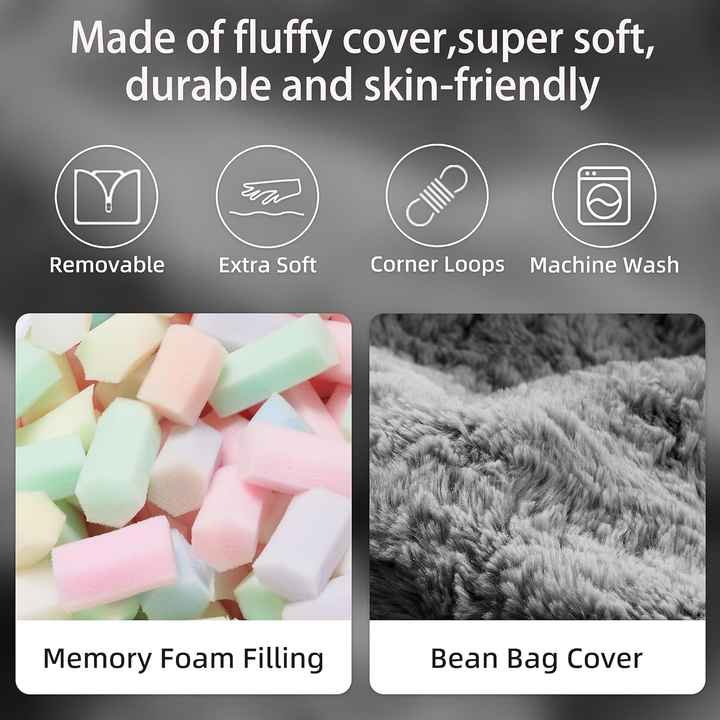 Oversized Foam Recliner Sofa Bed Lazy Bean Bag Couch