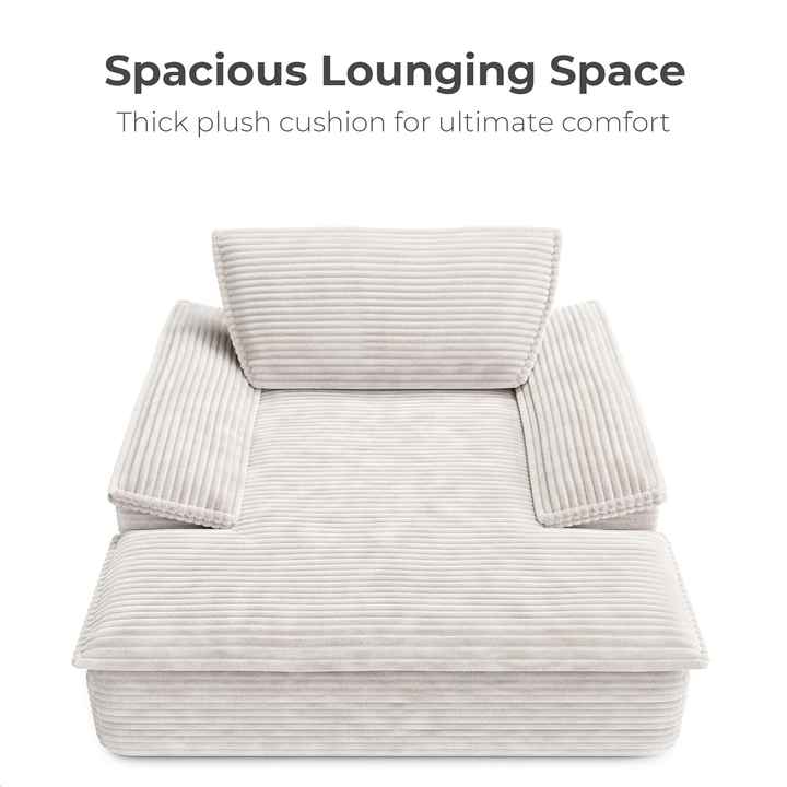 59" Single Corduroy Upholstered Sofa with Thick Cushions and Armrests