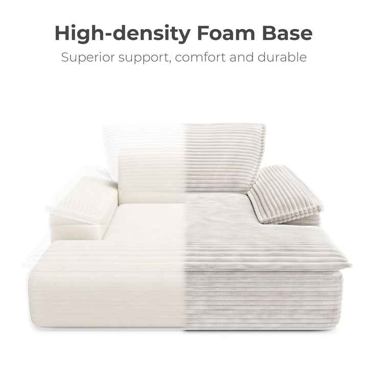 59" Single Corduroy Upholstered Sofa with Thick Cushions and Armrests