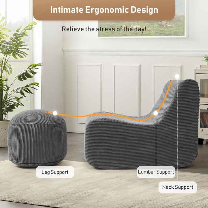 Lazy Memory Foam Bean Bag Sofa Bed
