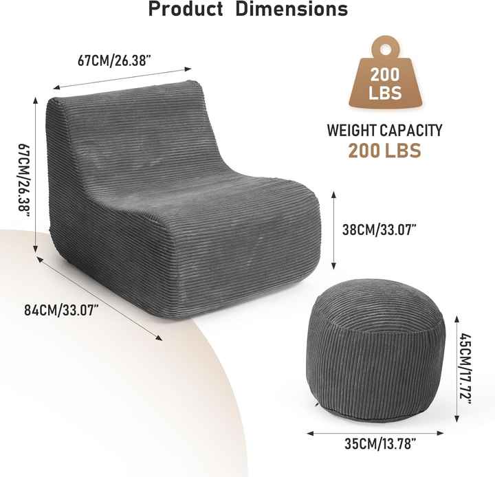 Lazy Memory Foam Bean Bag Sofa Bed