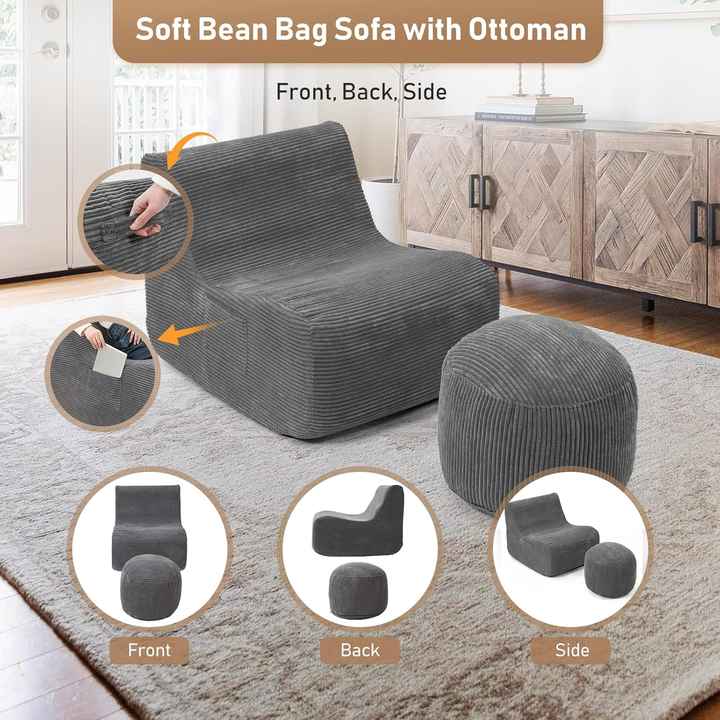 Lazy Memory Foam Bean Bag Sofa Bed
