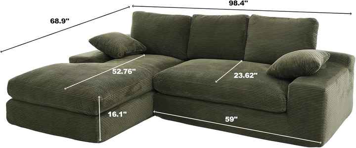 98" Living Room L Shape Modular Combination Sofa