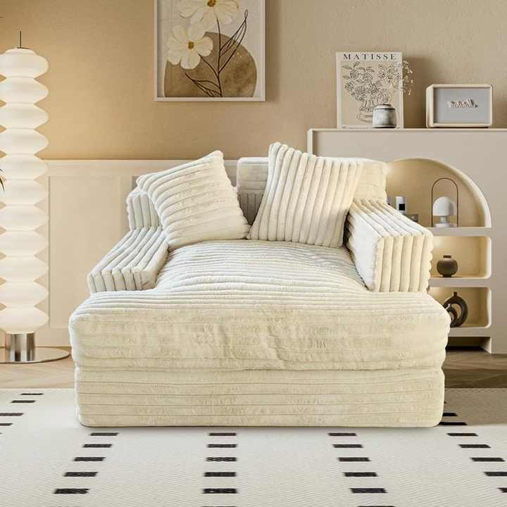 Soft Corduroy Lazy Futon Sofa - Sleeper Chaise Lounges