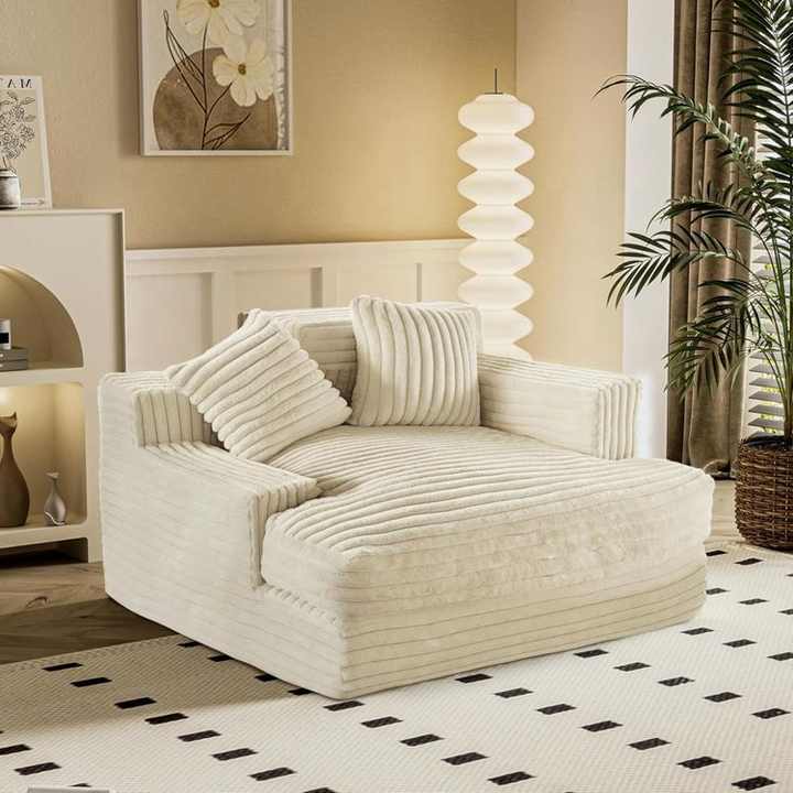 Soft Corduroy Lazy Futon Sofa - Sleeper Chaise Lounges