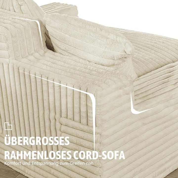 Soft Corduroy Lazy Futon Sofa - Sleeper Chaise Lounges