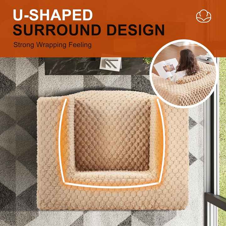 U Shape Soft Sofa Bed For Hotel Bedroom Balcony