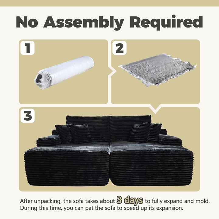 Oversized Vacuum Compressed Boneless Modula Sofa Bed