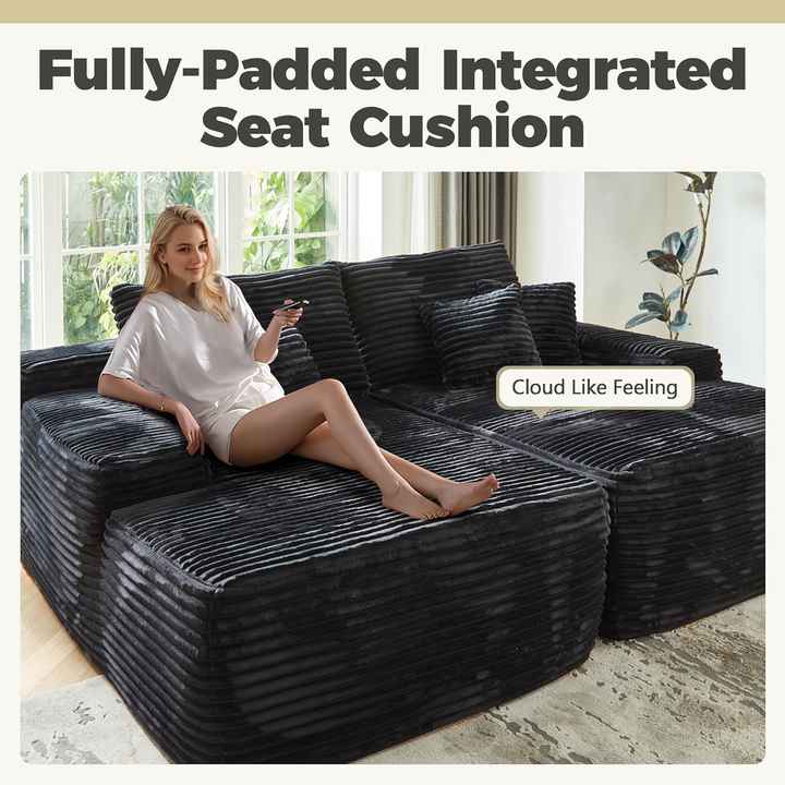 Oversized Vacuum Compressed Boneless Modula Sofa Bed