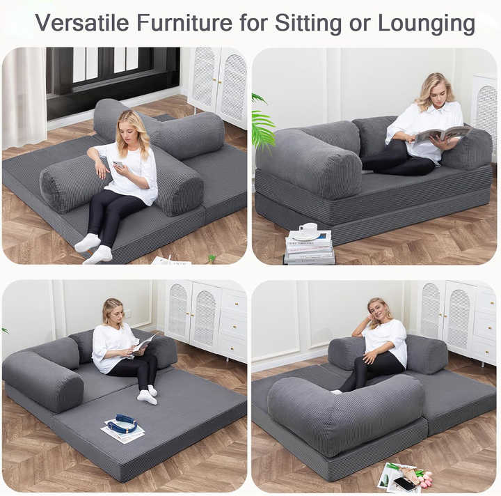 Multi-Functional Foldable Compression Sofa and Bed Set