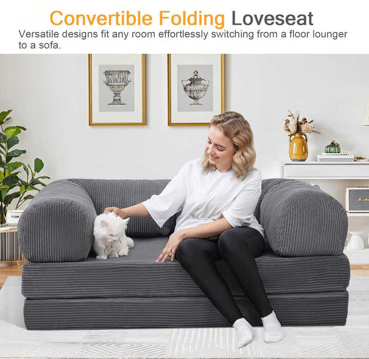 Multi-Functional Foldable Compression Sofa and Bed Set