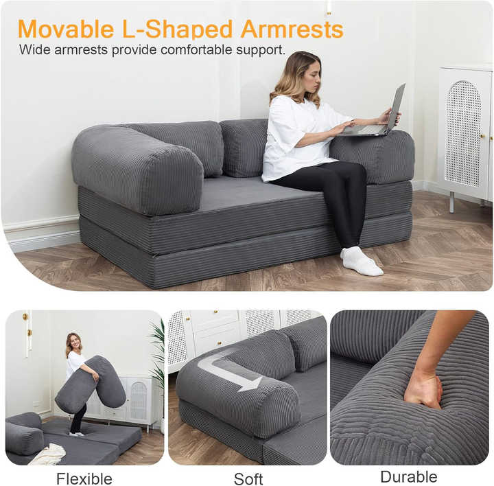Multi-Functional Foldable Compression Sofa and Bed Set