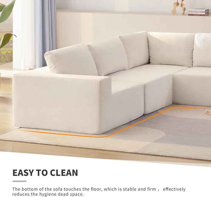 Modern Minimalist Compressed Modular Sectional Sofa