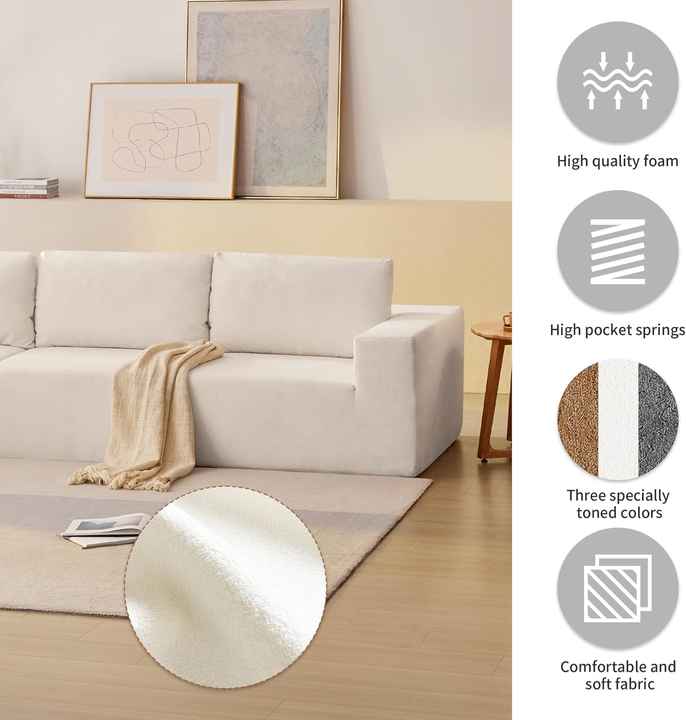 Modern Minimalist Compressed Modular Sectional Sofa
