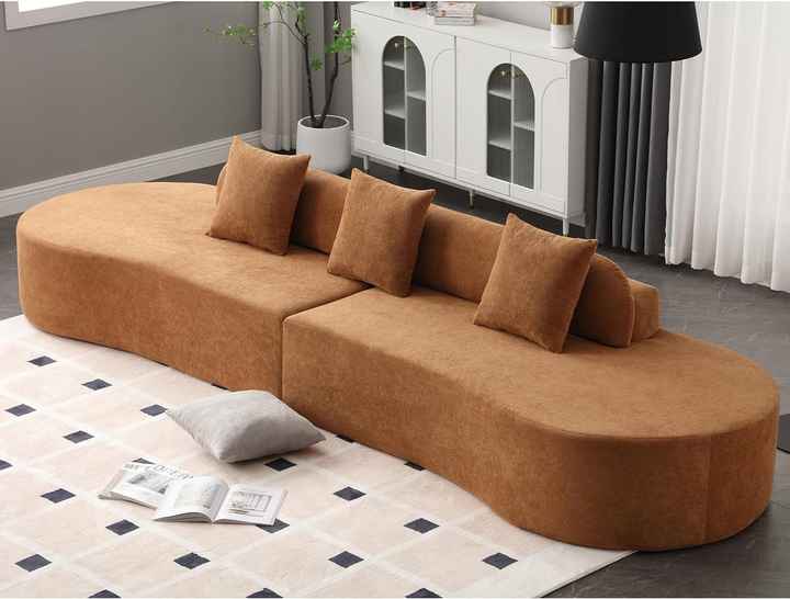Curved Sectional Sofa Couch For Living Room Apartment Bedroom