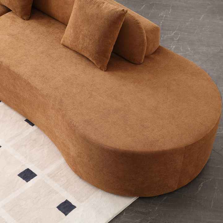 Curved Sectional Sofa Couch For Living Room Apartment Bedroom