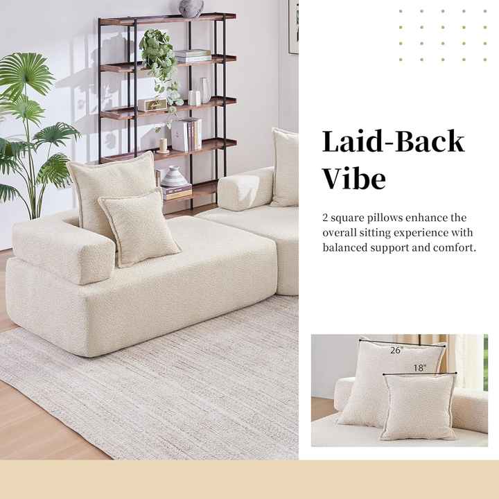 Oversized L Shape Modular Compressed Sofa Set