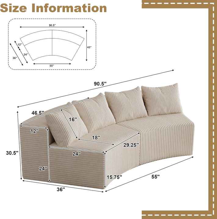 Living Room Modular Sectional Compressed Sofa