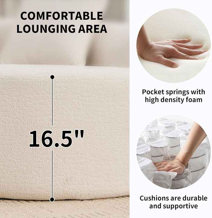 103" Curved Modern Minimalist Sofa Couch Set