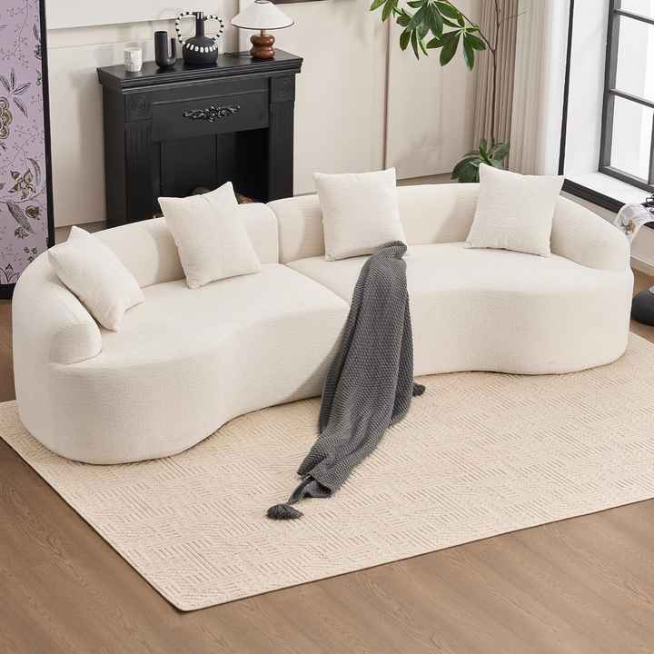 103" Curved Modern Minimalist Sofa Couch Set