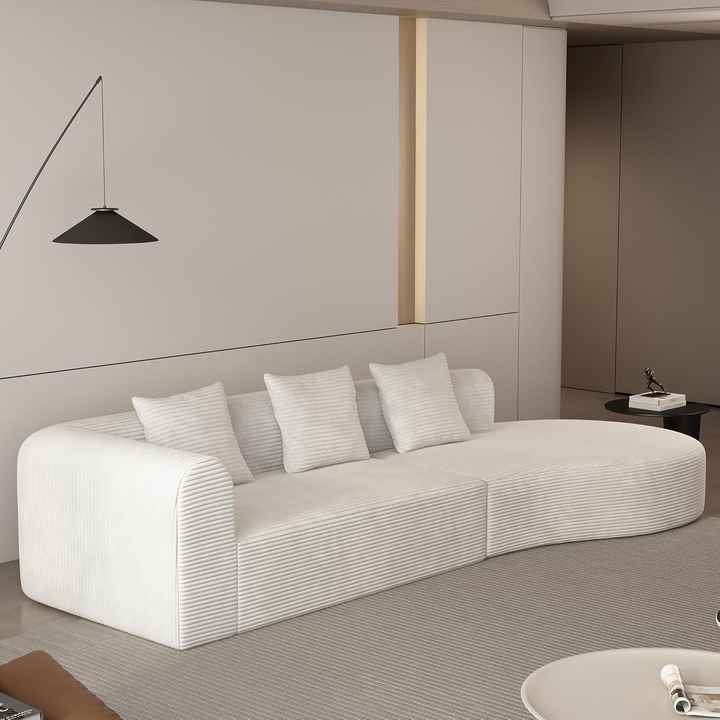 123" Curved Chenille Fabric Cloud Sofa