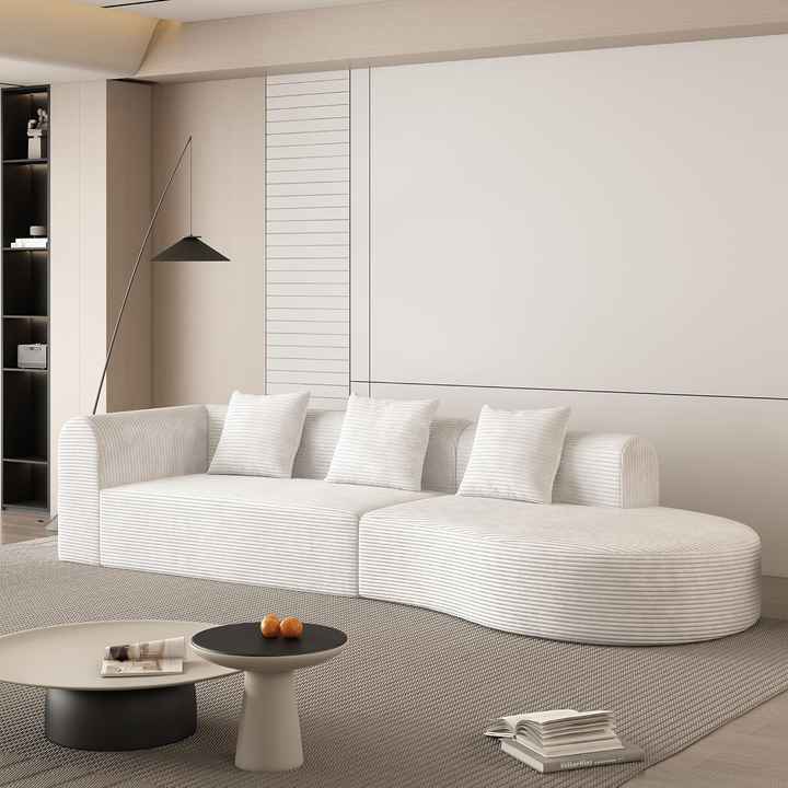 123" Curved Chenille Fabric Cloud Sofa