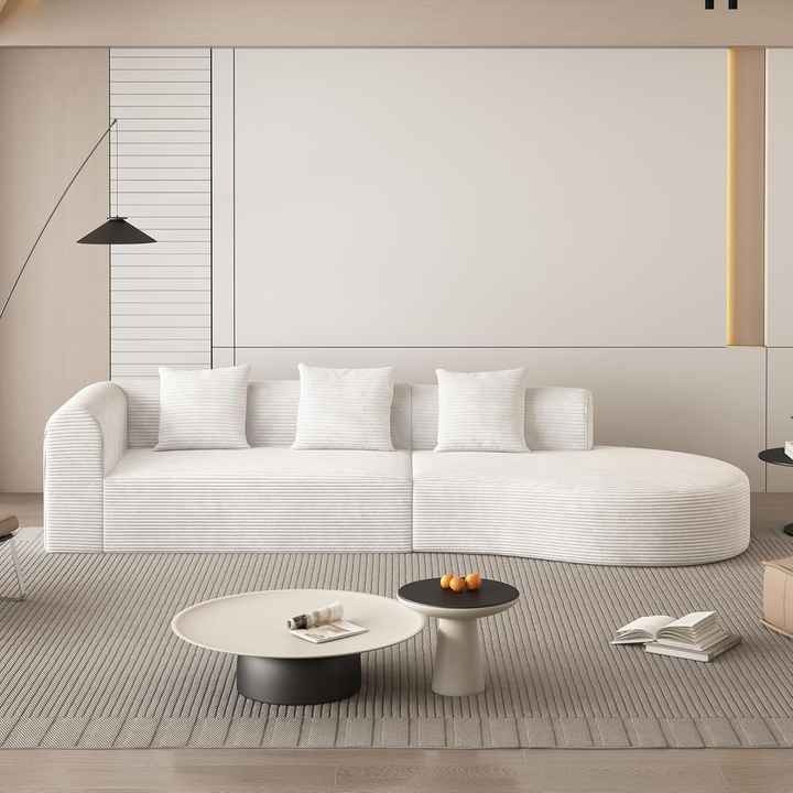 123" Curved Chenille Fabric Cloud Sofa