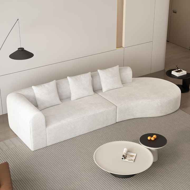 123" Curved Chenille Fabric Cloud Sofa