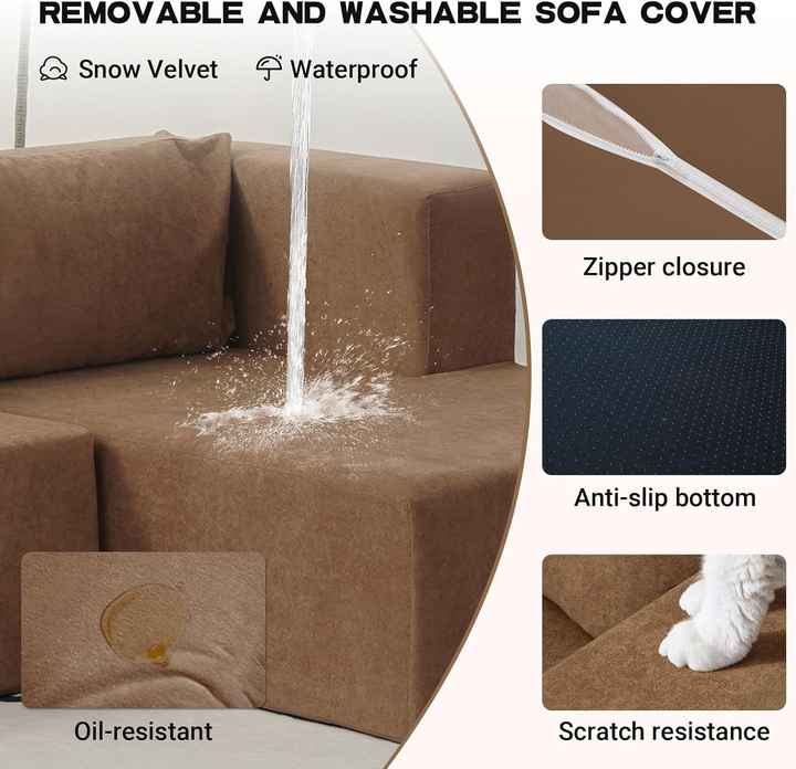 L Shaped Modular Sectional Sofa Set