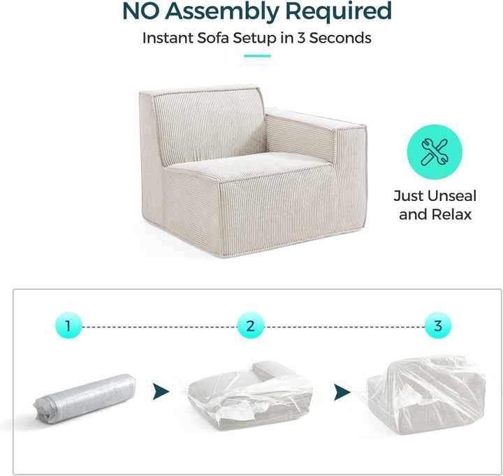 105" Living Room Modular Combination Sofa with High Density Foam Compressed