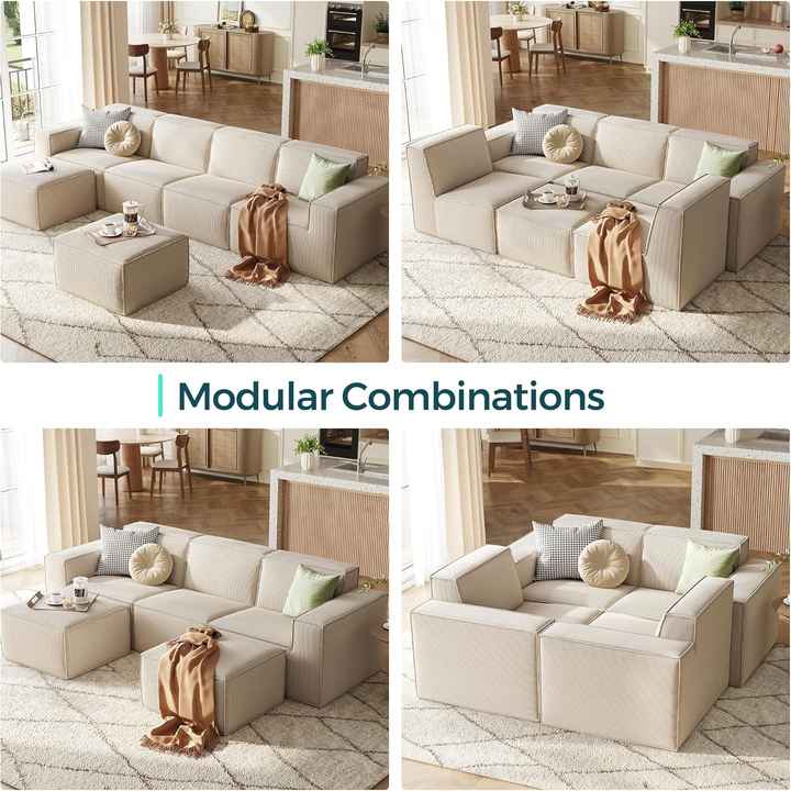 105" Living Room Modular Combination Sofa with High Density Foam Compressed